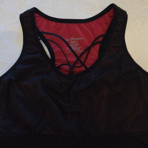 Ruby Ribbon Mesh Racerback Tank #1629 - Picture 3 of 9